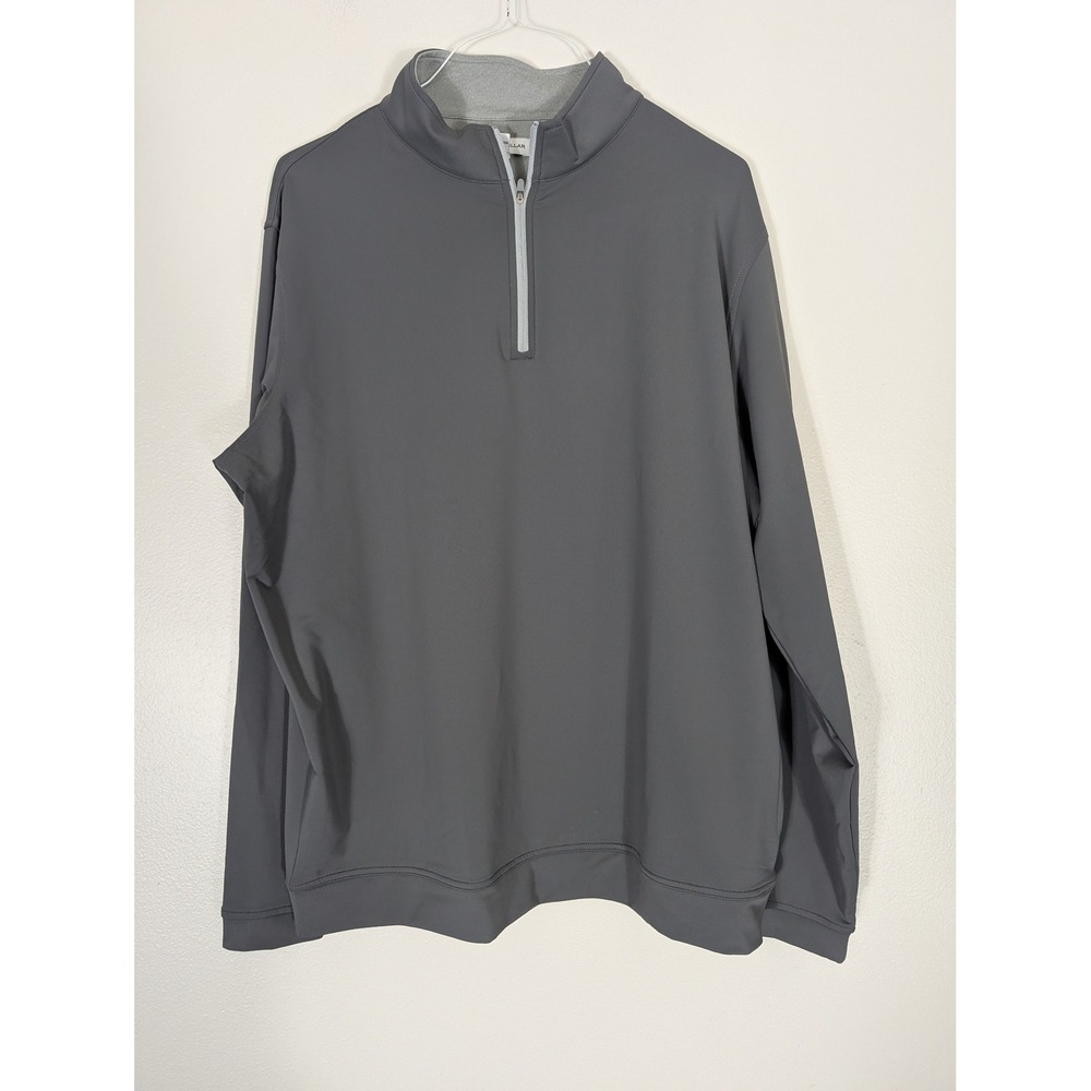 Peter Millar Men's XL Perth Sugar Stripe Performance 1/4 Zip Golf EMBROIDERY